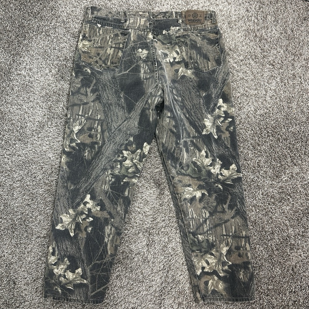 Vintage Premium Wrangler Jeans Men's 40x31 Double Knee Hunting Mossy Oak Camo